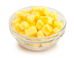 sliced pineapple path isolated on white