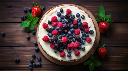  Cheese cake with vegetables or berries.