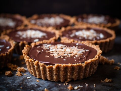 Reece's Peanut Cups on dark background (generative AI)