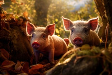 Pigs in the Nature - Generative AI