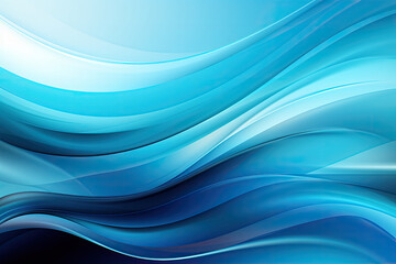 Obraz premium Blue Turquoise wallpaper water flow wave colorful gradient abstract simple background created with Generative AI Technology
