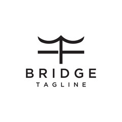 Bridge building construction abstract logo template design with creative idea.