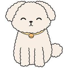 Happy Dog Sitting Cartoon