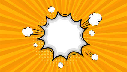 comic cartoon pop art background with cloud and stars © Asta Desain