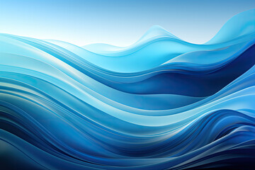 Fototapeta premium Blue Turquoise wallpaper water flow wave colorful gradient abstract simple background created with Generative AI Technology