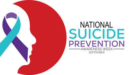 Vector illustration on the theme of National suicide prevention week observed each year during September banner, Holiday, poster, card and background design.