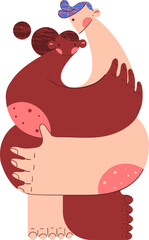 Bodypositive femininity woman modern bright geometric