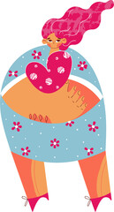 Bodypositive femininity woman modern bright geometric