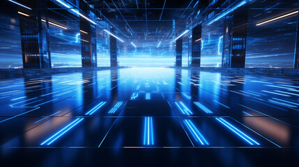 Fototapeta premium 3D rendering of abstract technology digital hi tech background. Hi-tech communication concept