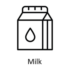 Milk Vector outline Icon Design illustration. Food and drinks Symbol on White background EPS 10 File