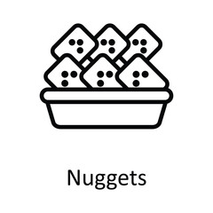 Nuggets Vector outline Icon Design illustration. Food and drinks Symbol on White background EPS 10 File
