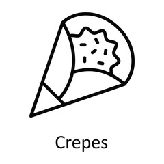 Crepes Vector outline Icon Design illustration. Food and drinks Symbol on White background EPS 10 File