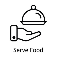 Serve Food Vector outline Icon Design illustration. Food and drinks Symbol on White background EPS 10 File