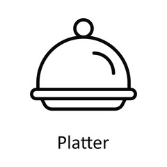 Platter Vector outline Icon Design illustration. Food and drinks Symbol on White background EPS 10 File
