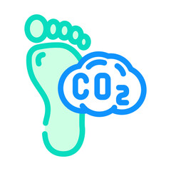 carbon footprint environmental color icon vector. carbon footprint environmental sign. isolated symbol illustration