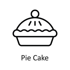 Pie Cake Vector outline Icon Design illustration. Food and drinks Symbol on White background EPS 10 File