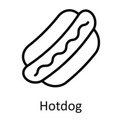 Hotdog Vector outline Icon Design illustration. Food and drinks Symbol on White background EPS 10 File