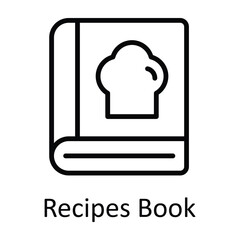 Fototapeta premium Recipes Book Vector outline Icon Design illustration. Food and drinks Symbol on White background EPS 10 File