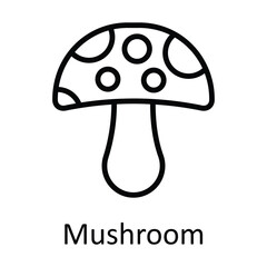 Mushroom Vector outline Icon Design illustration. Food and drinks Symbol on White background EPS 10 File