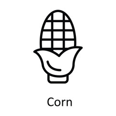 Corn Vector outline Icon Design illustration. Food and drinks Symbol on White background EPS 10 File