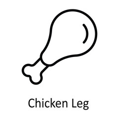 Chicken Leg Vector outline Icon Design illustration. Food and drinks Symbol on White background EPS 10 File