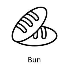 Bun Vector outline Icon Design illustration. Food and drinks Symbol on White background EPS 10 File