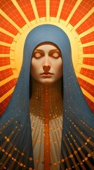 Mary Magdalene beautiful illustration background design, Religion, Jesus Christ, Love, Generative AI