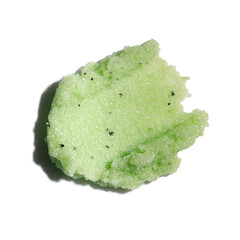 green brush strokes, avocado kiwi scrub smear, cosmetics skincare texture swatch, body sugar peeling