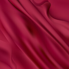 Fototapeta na wymiar Color crumpled fabric texture abstract background. Red color. eps 10