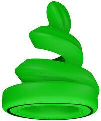 3D green fir tree of various shapes on a transparent background