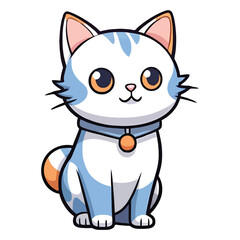 Purrfect Portrayal: Cute Singapura Cat in Artistic 2D Style