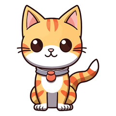 Obraz premium Purrfect Portrayal: Cute Singapura Cat in Artistic 2D Style