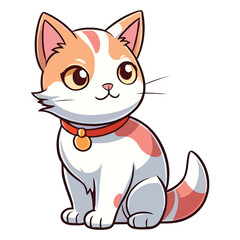 Obraz premium Purrfect Portrayal: Cute Singapura Cat in Artistic 2D Style