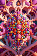 colorful 3d abstract and geometric symmetrical shapes