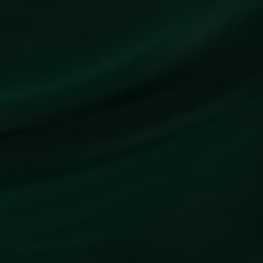 Crumpled dark green silk fabric as background, top view. eps 10