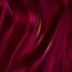 A piece of burgundy, violet, red cloth. Fabric texture for background and design works of art, beautiful wrinkled pattern of silk or linen. A crumpled piece of cloth. eps 10