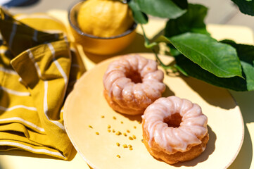 Spritzkuchen German fried pastry with sugar glazing