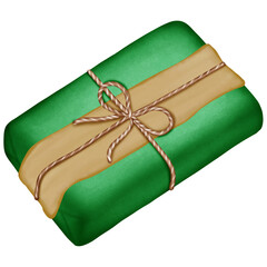 green gift box gift box, illustration, clipart, watercolor, art, design, holiday, present, celebration, festive, surprise, colorful, painting, creative, graphic, box, ribbon, bow, wrapping paper, birt