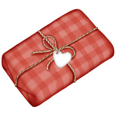 red gift box gift box, illustration, clipart, watercolor, art, design, holiday, present, celebration, festive, surprise, colorful, painting, creative, graphic, box, ribbon, bow, wrapping paper, birthd