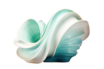 a gentle swirl of mint green and seafoam blue abstract shape, generative ai