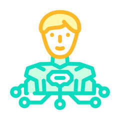 human like ai future technology color icon vector. human like ai future technology sign. isolated symbol illustration