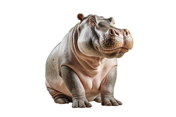 Obraz premium hippo isolated on transparent background, Generative Ai