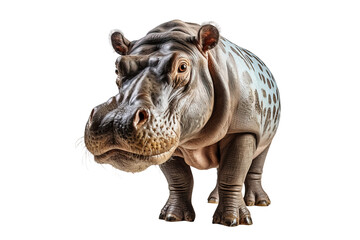 Fototapeta premium hippo isolated on transparent background, Generative Ai