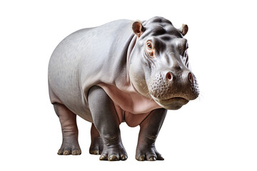 hippo isolated on transparent background, Generative Ai - obrazy, fototapety, plakaty