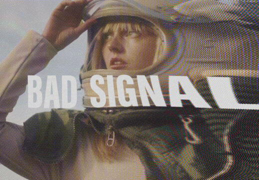 Bad Signal Photo Effect Mockup