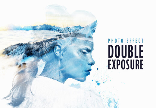Double Exposure Photo Effect Mockup