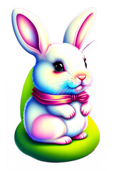 Fototapeta premium Cute Bunny Rabbit Clipart Illustration Happy Easter Easter egg👉 What will you receive – 4 PNG HIGH QUALITY File resolution 2048 x 3072 – 300 DPI with 