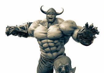 Fototapeta premium barbarian man is ready to punch