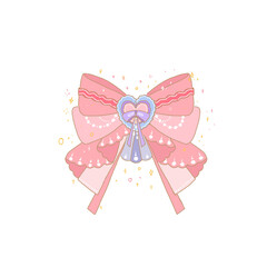 Fototapeta na wymiar pink ribbon bow