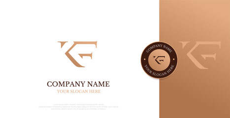 Initial KF Logo Design Vector 